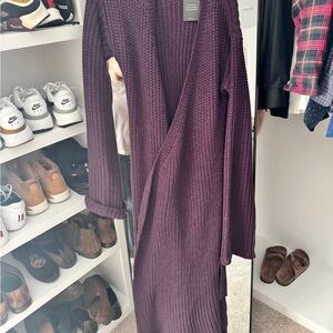 Hanifa Deep Purple Knit Cardigan- Miya knit cardigan dress